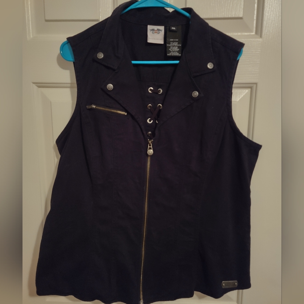 Harley Davidson Ladies denim vest/shirt